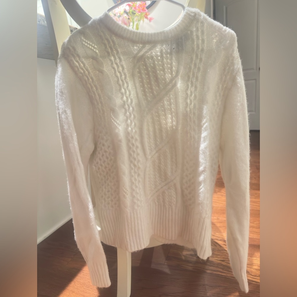 Express White Cable Knit Sweater